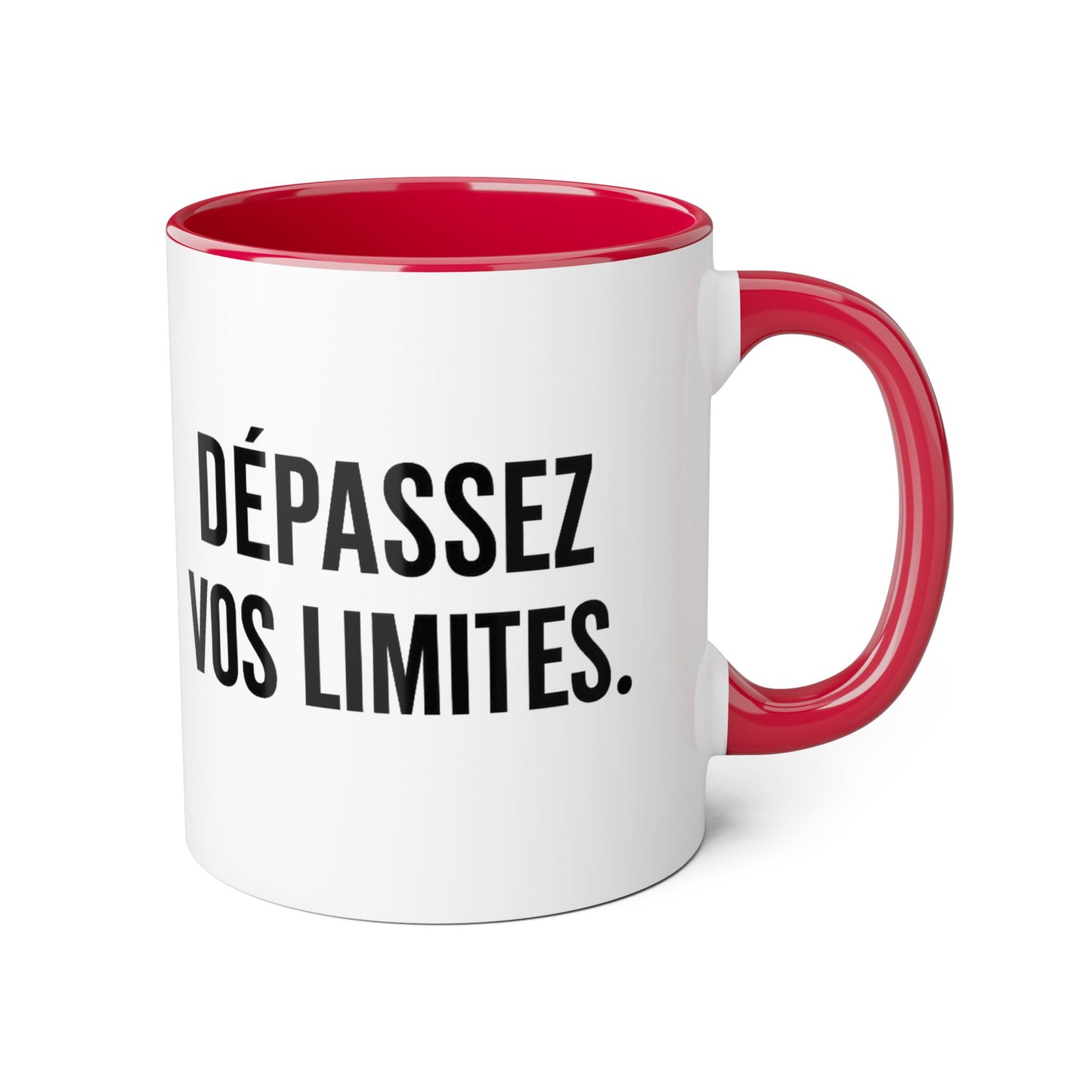 Motivia depasser les limites Coffee Mug 11oz — Black Interior & Handle
