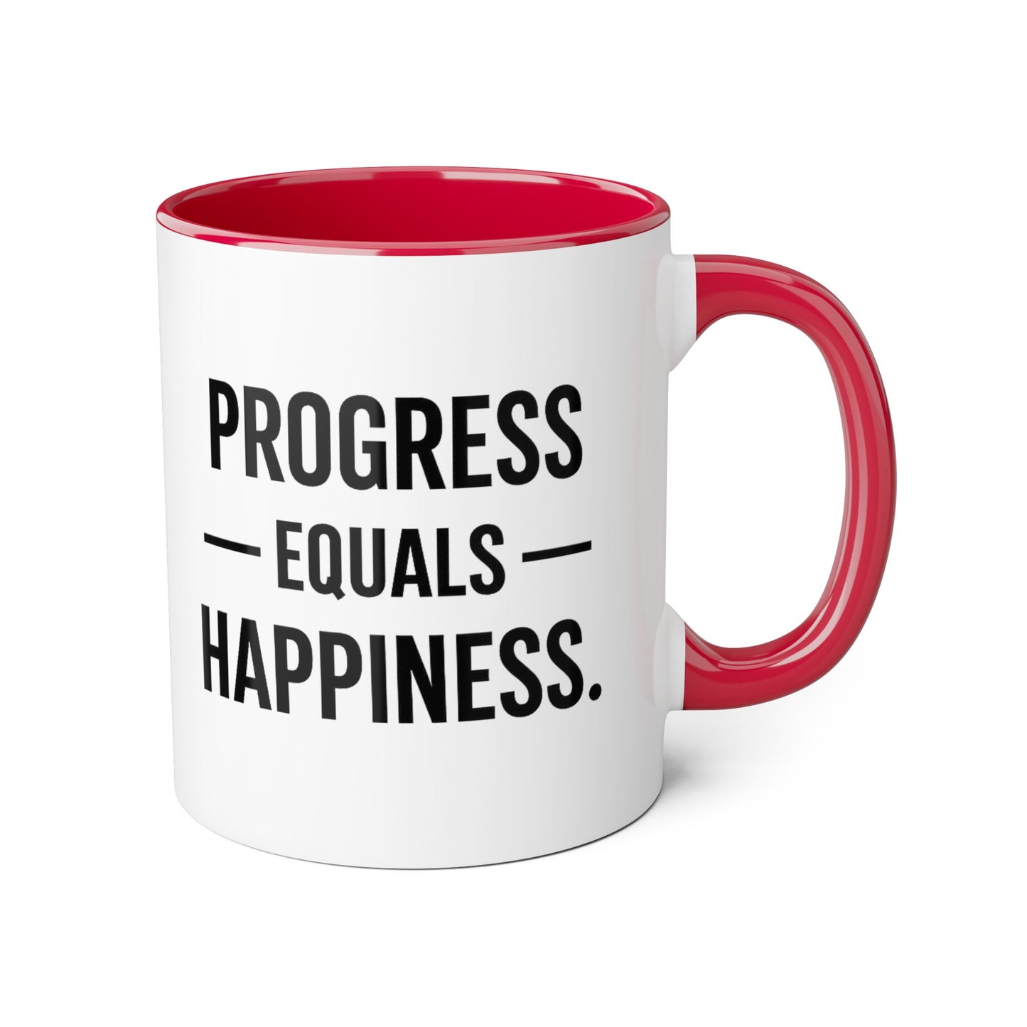 Motivia progress Mug 11oz — Black Interior & Handle