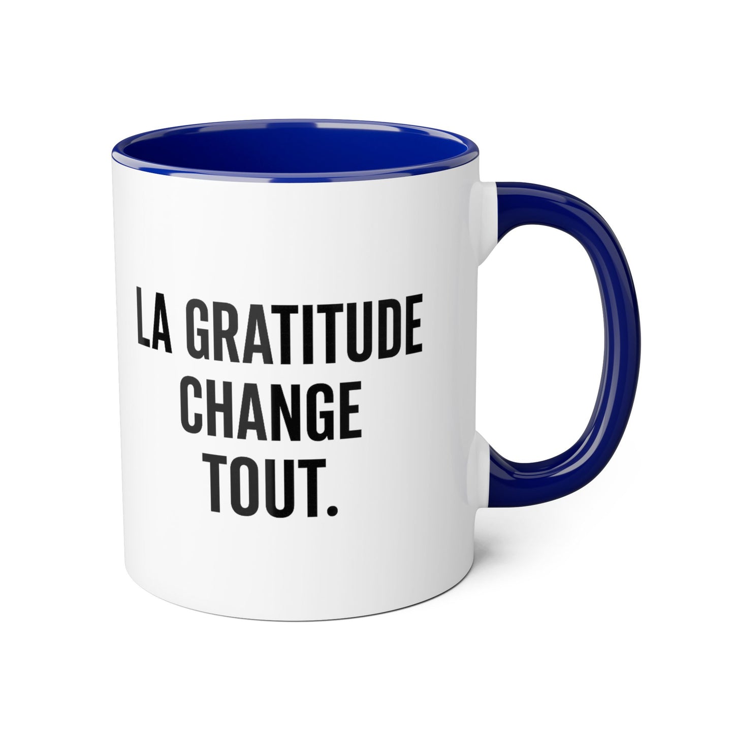 Motivia gratitude Coffee Mug 11oz — Black Interior & Handle