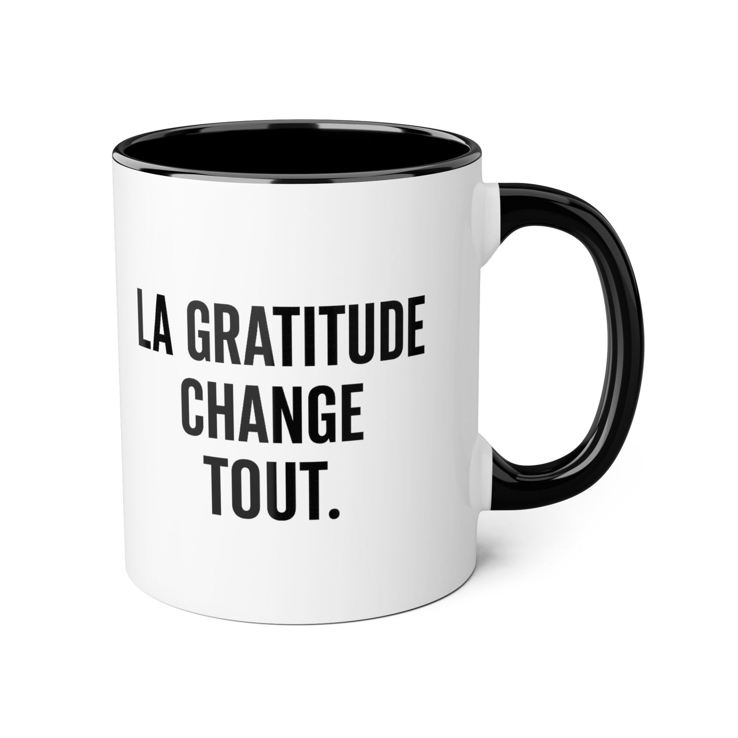 Motivia gratitude Mug 11oz — Black Interior & Handle