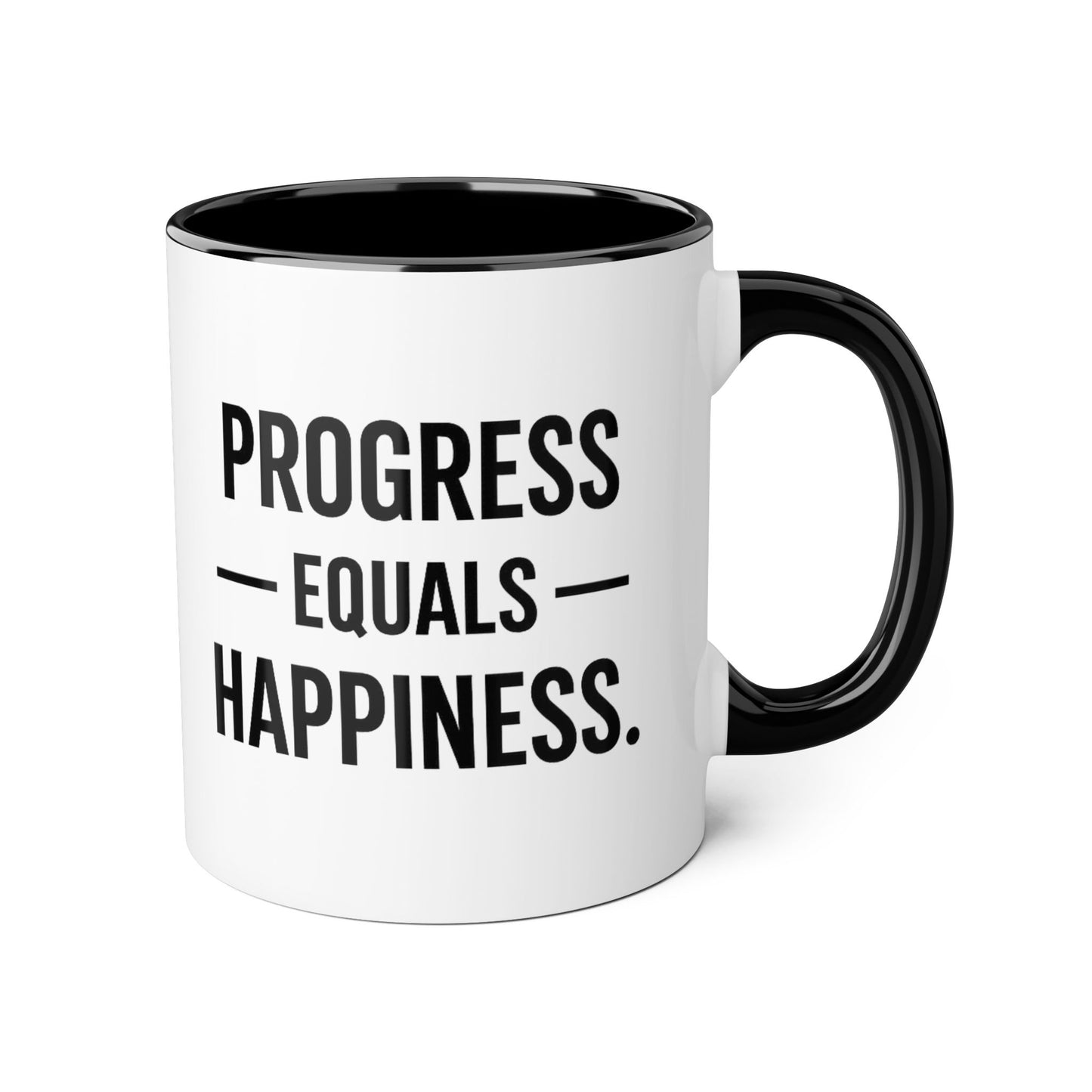 Motivia progress Mug 11oz — Black Interior & Handle