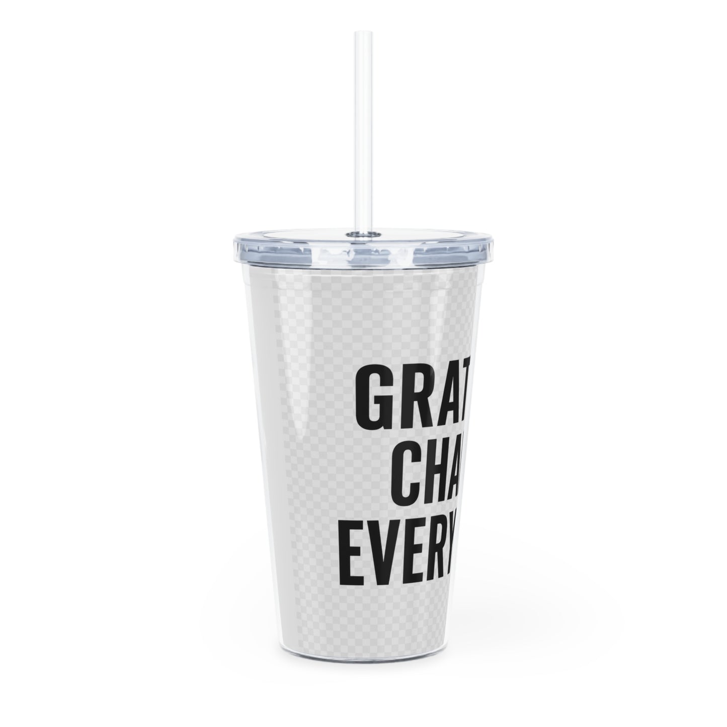 Motivia 20 oz plastic tumbler gratitude eng