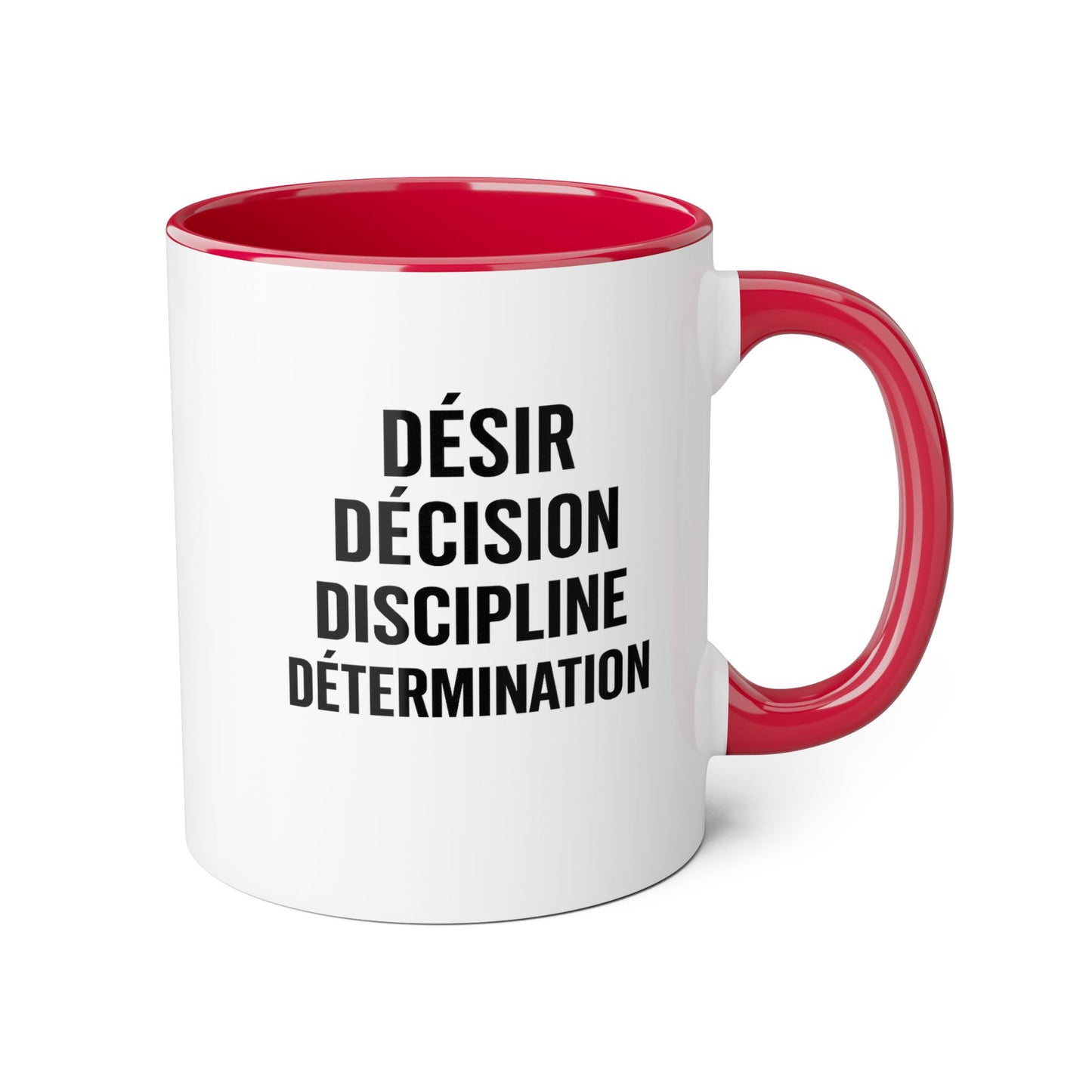 Motivia desire decision  Mug 11oz — Black Interior & Handle