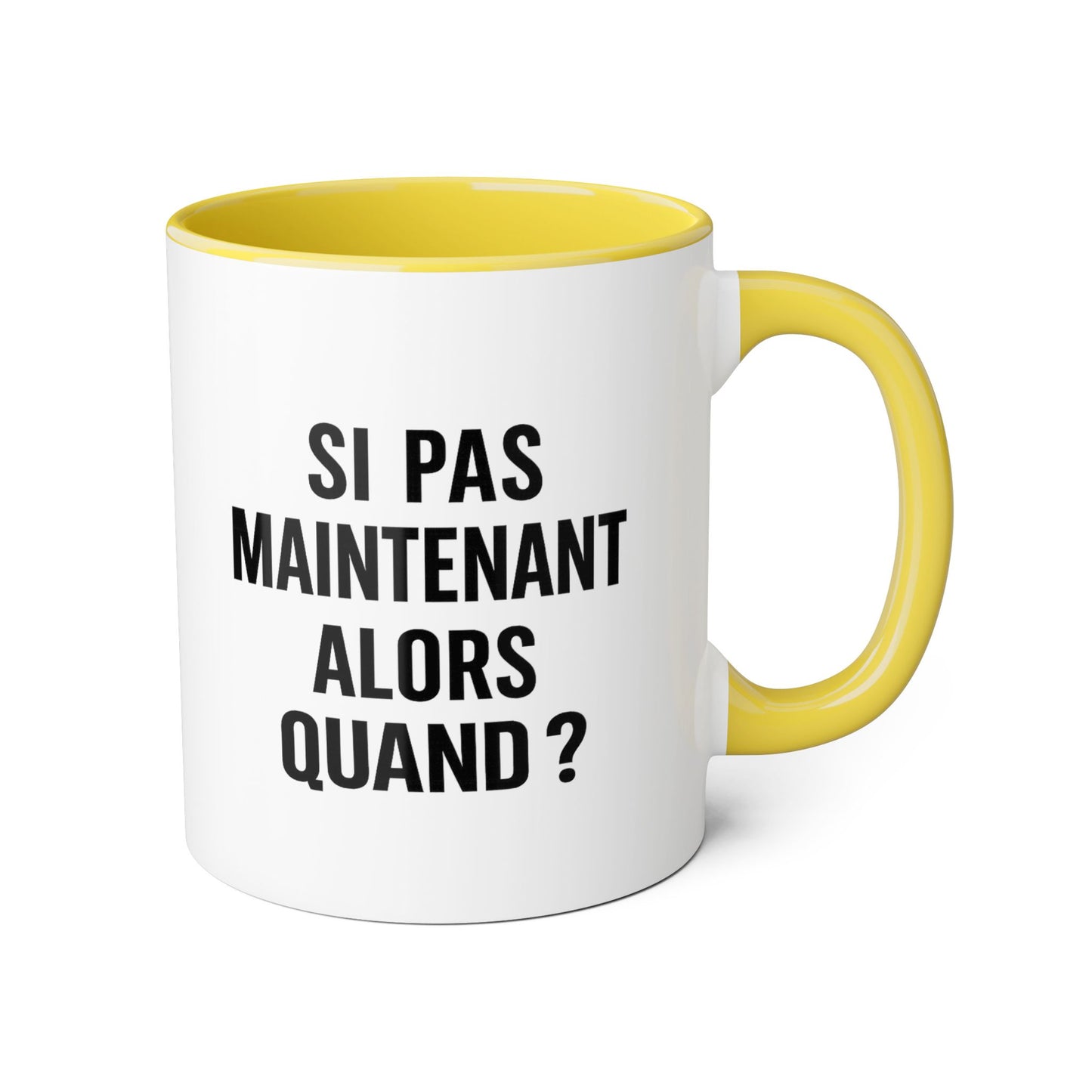 Motivia si pas  Mug 11oz — Black Interior & Handle