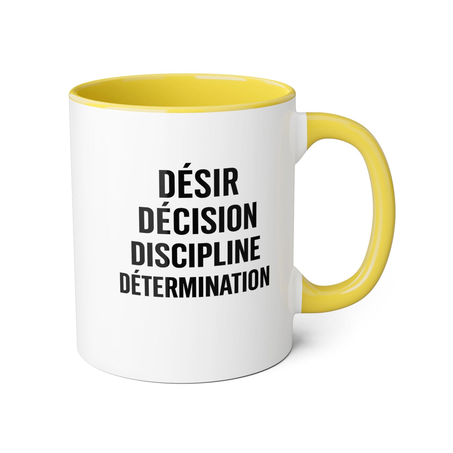 Motivia desire decision  Mug 11oz — Black Interior & Handle