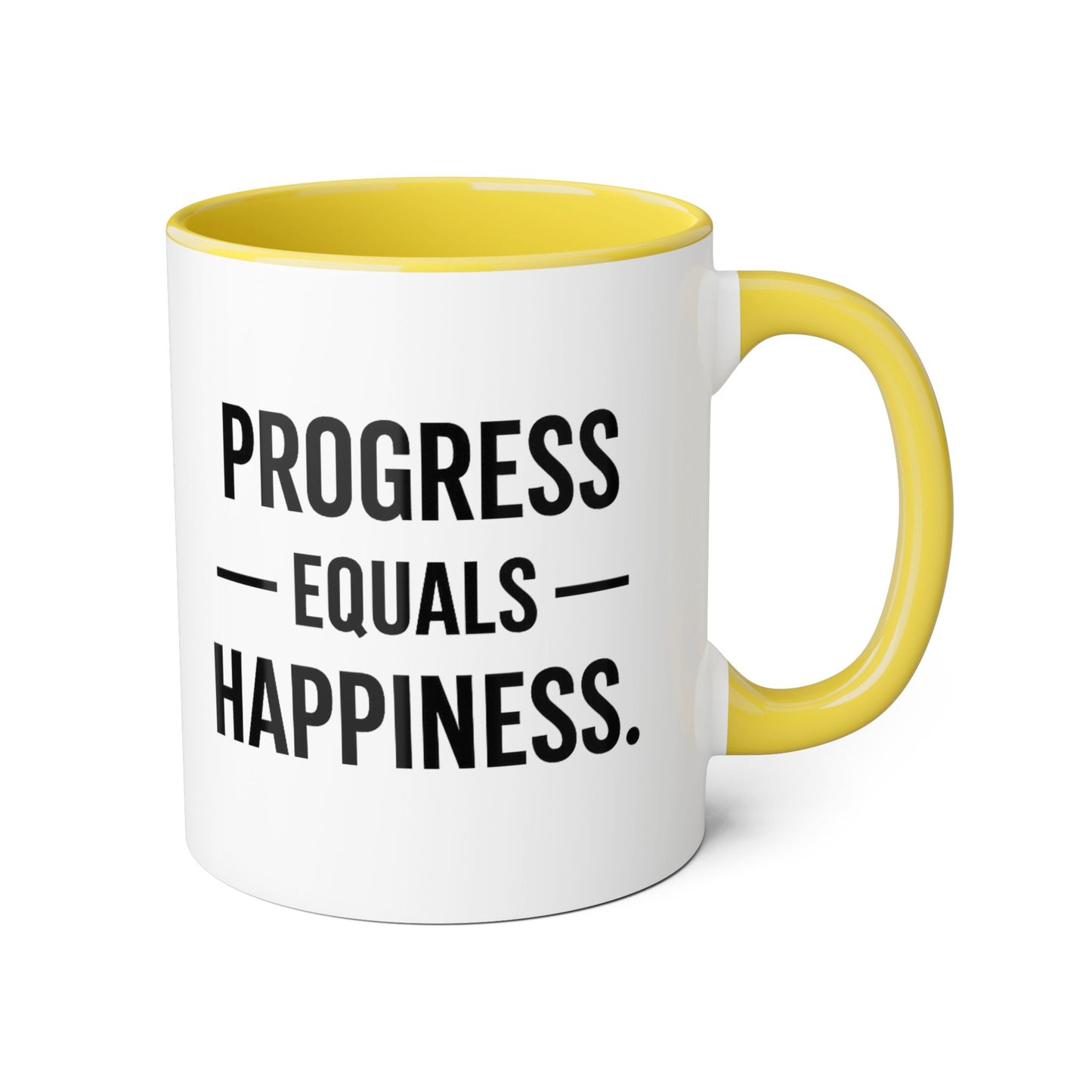 Motivia progress Mug 11oz — Black Interior & Handle