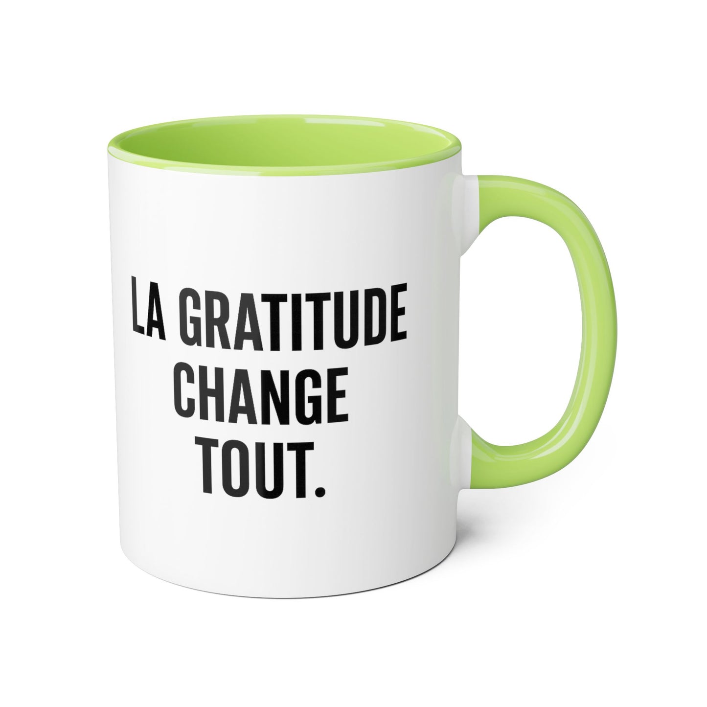 Motivia gratitude Mug 11oz — Black Interior & Handle