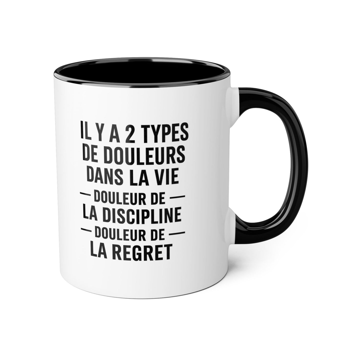Motivia 2 types Mug 11oz — Black Interior & Handle