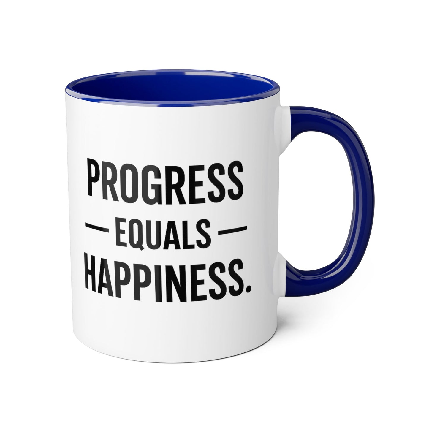 Motivia progress Mug 11oz — Black Interior & Handle