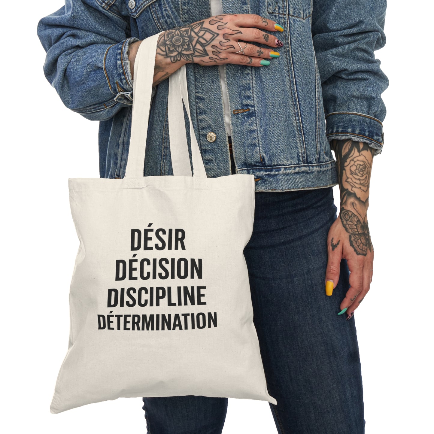 Motivia Canvas tote bag desire french