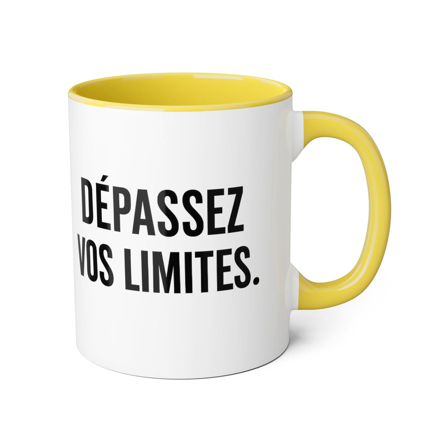 Motivia depasser les limites  Coffee Mug 11oz — Black Interior & Handle