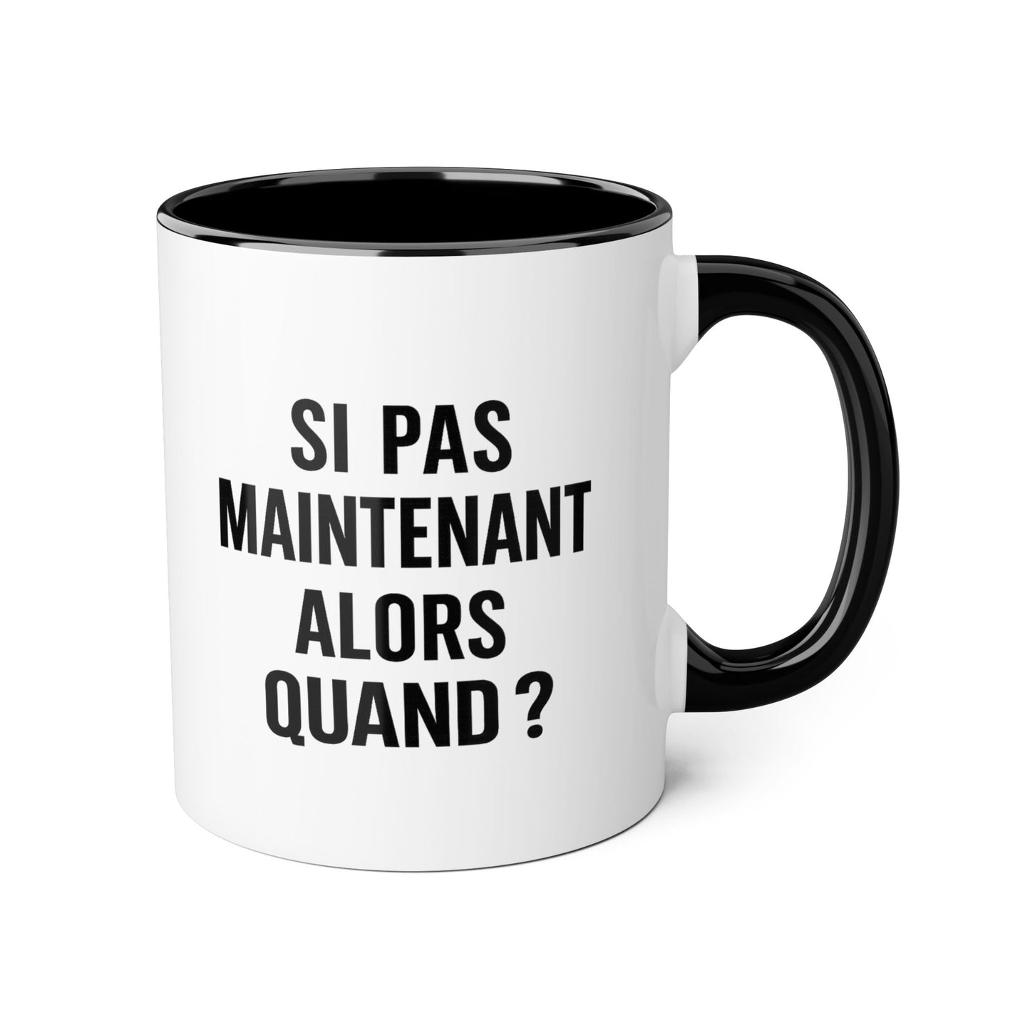 Motivia si pas  Mug 11oz — Black Interior & Handle