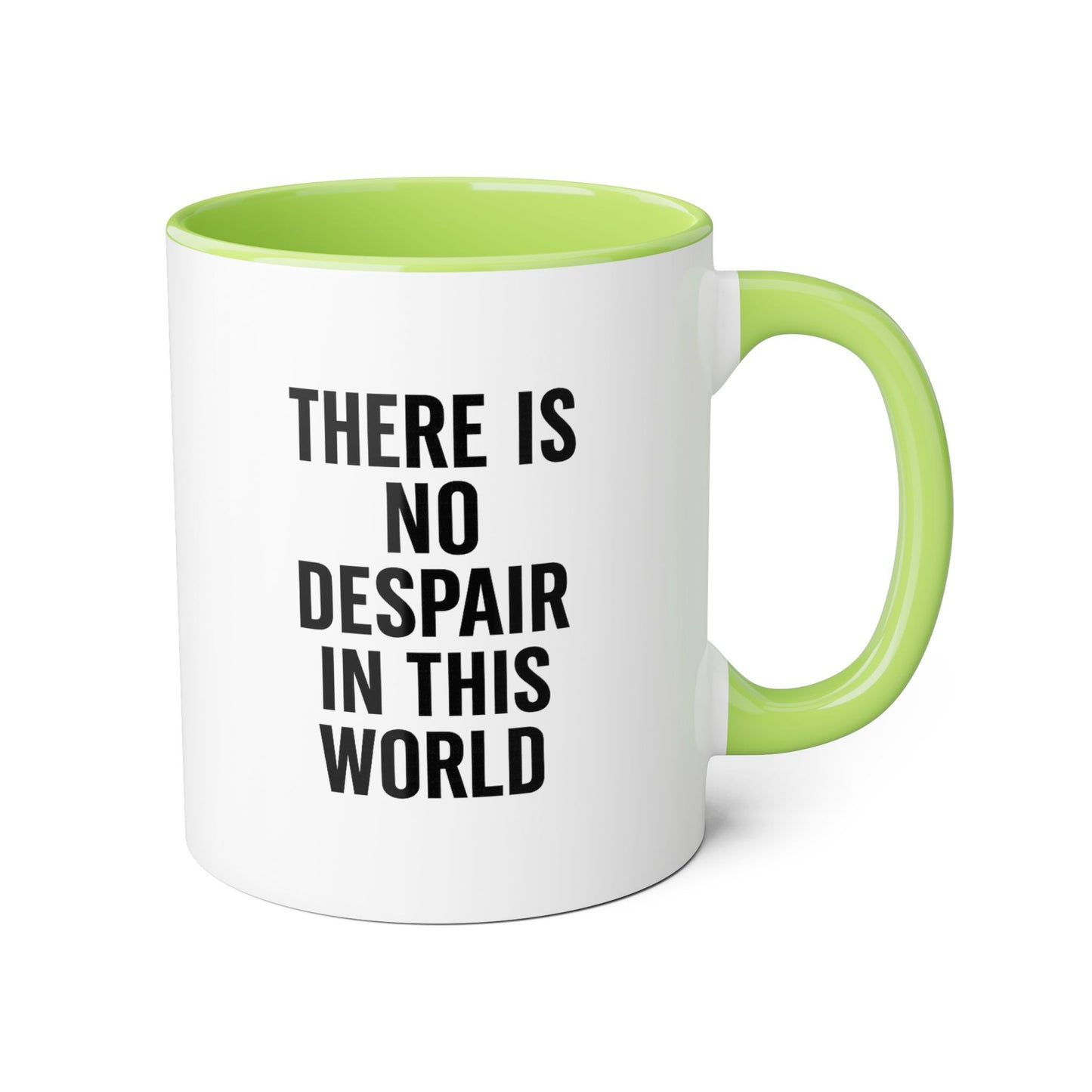 Motivia no despaire Mug 11oz — Black Interior & Handle