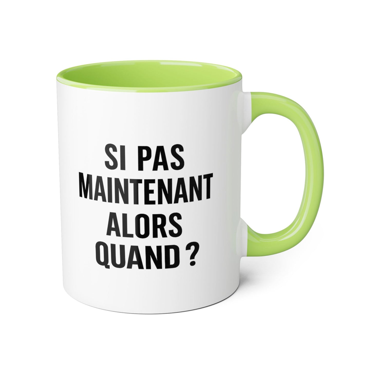 Motivia si pas  Mug 11oz — Black Interior & Handle