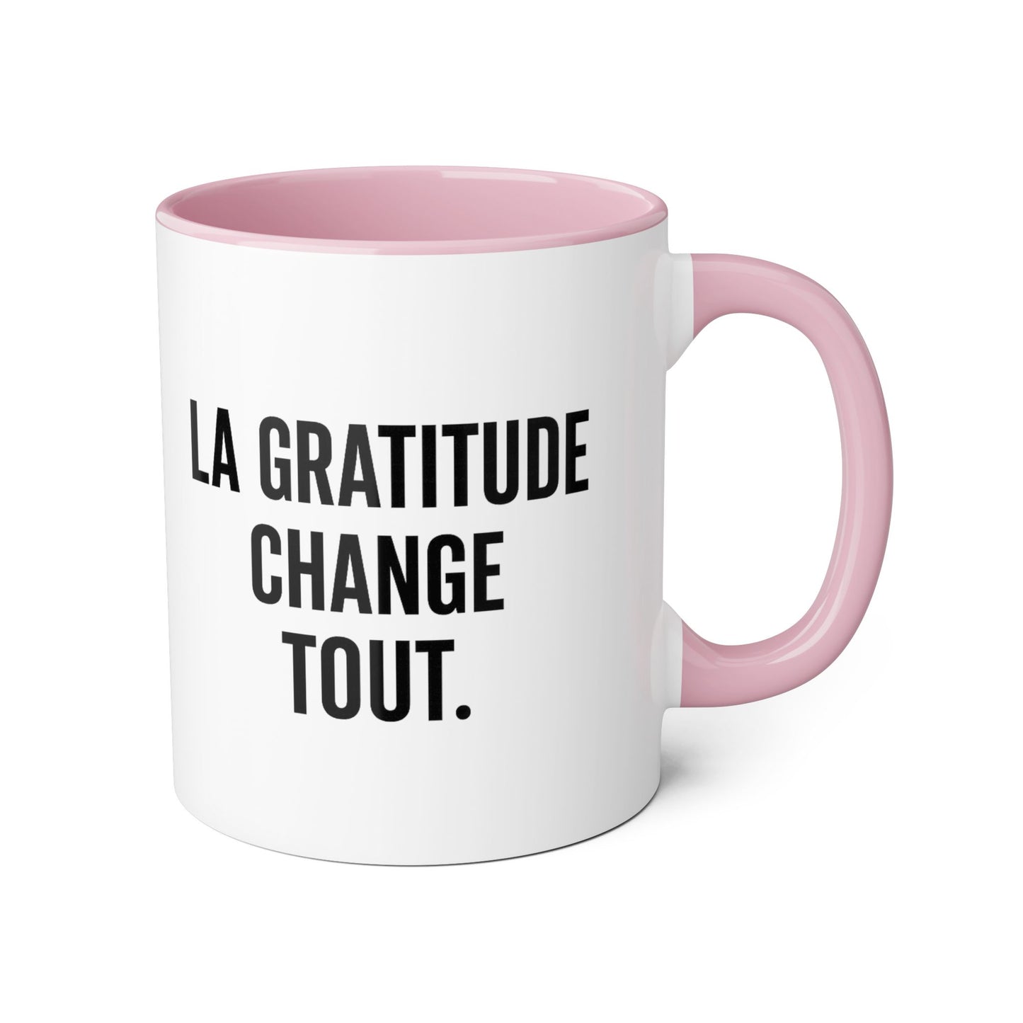 Motivia gratitude Coffee Mug 11oz — Black Interior & Handle