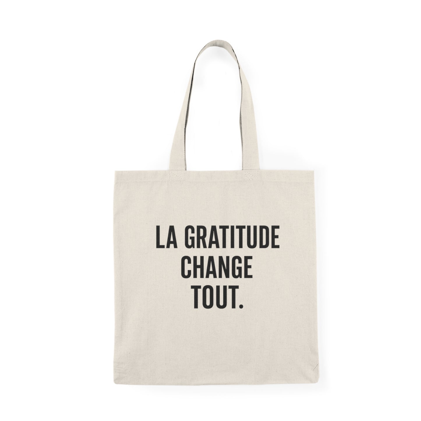 Motivia Canvas tote bag la gratitude