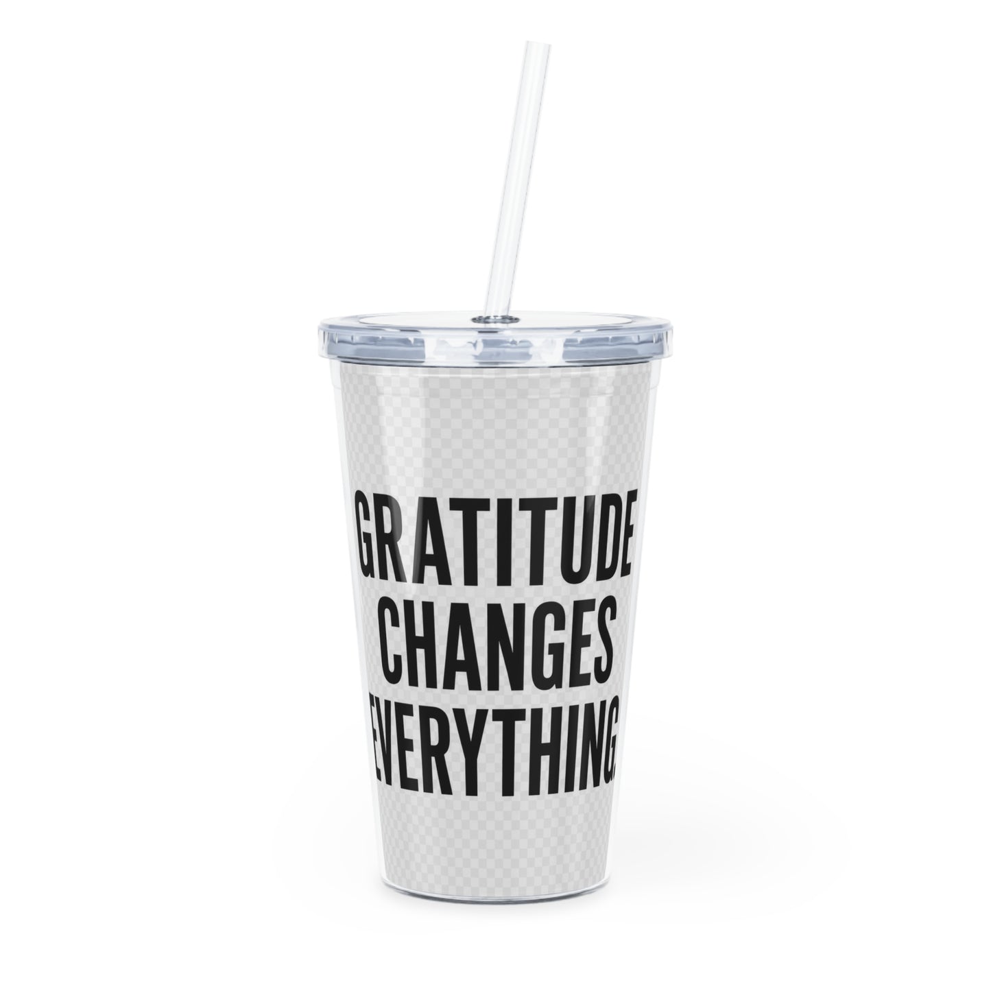 Motivia 20 oz plastic tumbler gratitude eng