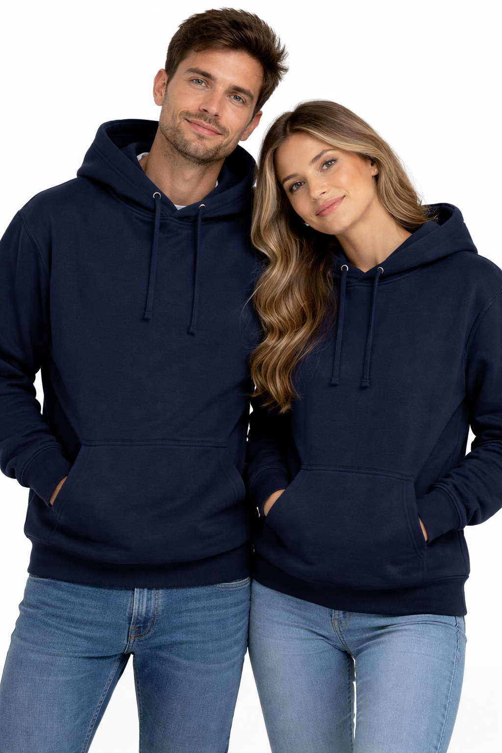 (12 pack, same size) NAVY  Heavy cotton hoodies – -Sweats à capuche en coton lourd – BLEU MARIN (paquet de 12, même taille)